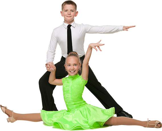 Boy and Girl performing the splits